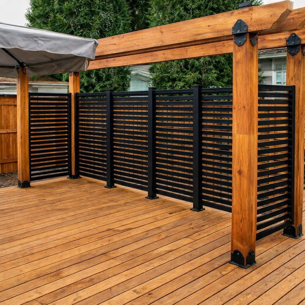 Covered deck with roof structure